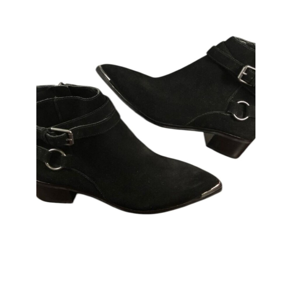 Marc Fisher Yatina black suede pointed-toe ankle booties